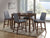 Furniture Of America Marten Brown Cherry/Gray Mid-Century Modern 5-Piece Counter Height Dining Table Set Model CM3372PT-5PC