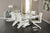 Furniture Of America Midvale White/Chrome Contemporary 7-Piece Dining Table Set Model CM3650T-7PC