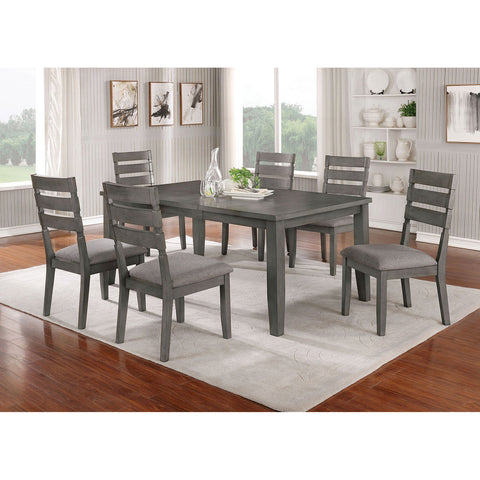 Furniture Of America Viana Gray/Light Gray Transitional 7-Piece Dining Table Set Model CM3716T-72-7PC