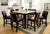 Furniture Of America Gladstone Dark Walnut/Ivory Transitional 9-Piece Counter Height Dining Table Set Model CM3823PT-9PC