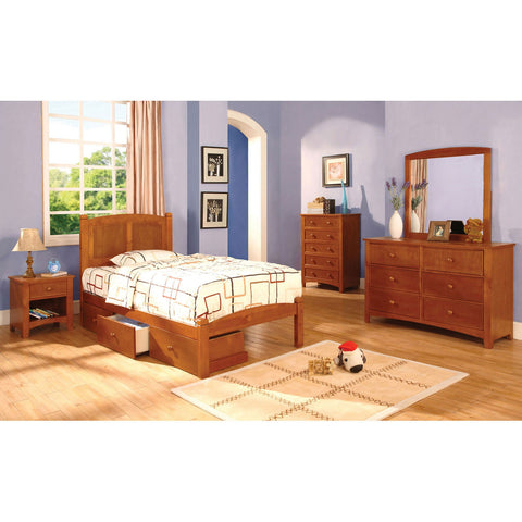 Furniture Of America Cara Oak Cottage 4-Piece Twin Bedroom Set Model CM7903OAK-T-4PC