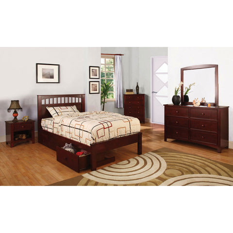 Furniture Of America Carus Cherry Transitional 4-Piece Twin Bedroom Set Model CM7904CH-T-4PC
