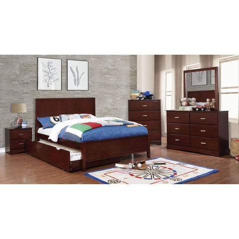 Furniture Of America Prismo Cherry Transitional 4-Piece Twin Bedroom Set Model CM7941CH-T-4PC