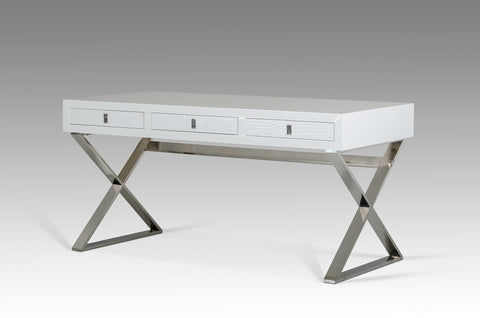 A&X Congress Transitional White Crocodile Desk