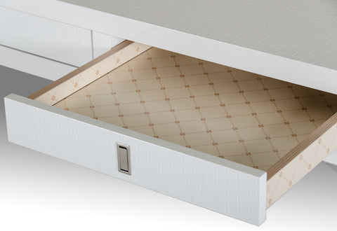 A&X Congress Transitional White Crocodile Desk