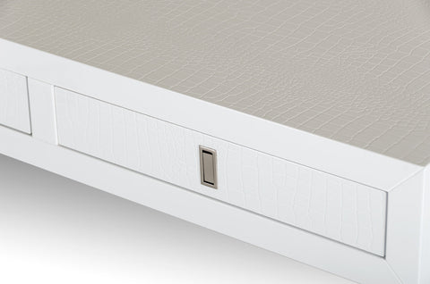 A&X Congress Transitional White Crocodile Desk