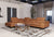 Coronelli Collezioni Viola Italian Contemporary Cognac Leather Left Facing Sectional Sofa