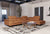 Coronelli Collezioni Viola Italian Contemporary Cognac Leather Right Facing Sectional Sofa
