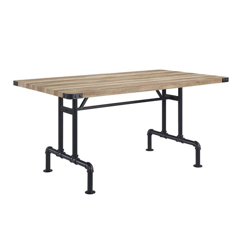 ACME Edina Oak & Sandy Black Finish Dining Table Model DN01057