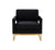 Modrest Edna Modern Black Velvet & Gold Accent Chair