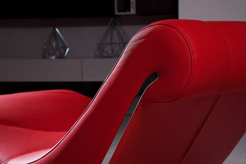 Divani Casa Essen Modern Red Leather Leisure Lounge Chaise