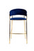 Modrest Brandy Modern Blue Fabric Bar Stool (Set of 2)