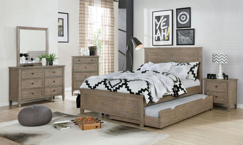 Furniture Of America Vevey Wire-Brushed Warm Gray Transitional 4-Piece Twin Bedroom Set Model FOA7175T-4PC