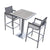 Divani Casa Gulf Outdoor White & Grey Bar Table Set