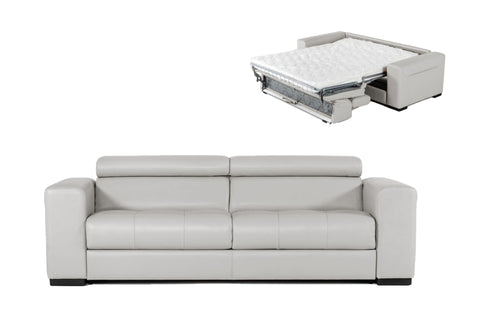Coronelli Collezioni Icon Modern Italian Grey Leather Sofa Bed