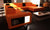 Divani Casa Polaris Contemporary Orange Bonded Leather U Shaped Sectional Sofa with Lights
