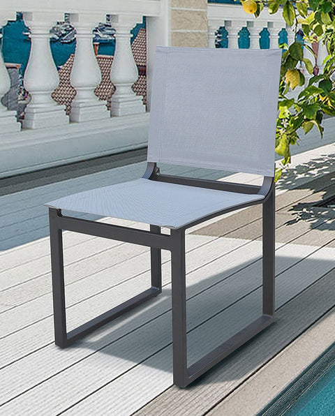 Divani Casa Kayak Modern Outdoor Dark Charcoal Dining Chair (Set of 2)