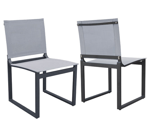 Divani Casa Kayak Modern Outdoor Dark Charcoal Dining Chair (Set of 2)