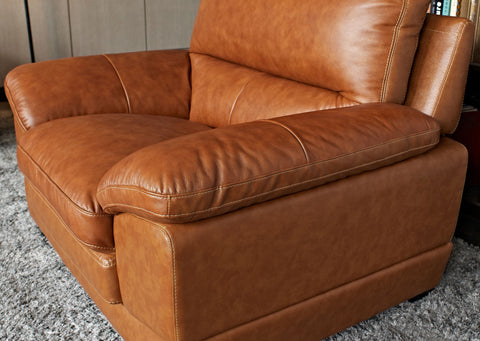 Divani Casa Kendrick Traditional Modern Cognac Leather Sofa Set