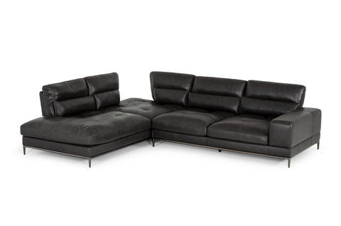 Divani Casa Kudos Modern Dark Grey LAF Chaise Sectional Sofa