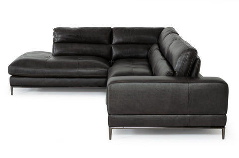 Divani Casa Kudos Modern Dark Grey LAF Chaise Sectional Sofa