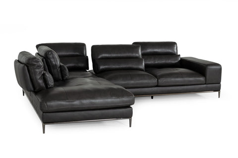 Divani Casa Kudos Modern Dark Grey LAF Chaise Sectional Sofa