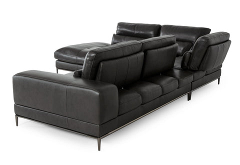 Divani Casa Kudos Modern Dark Grey LAF Chaise Sectional Sofa