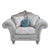 ACME Pelumi Light Gray Linen & Platinum Finish Chair Model LV01114