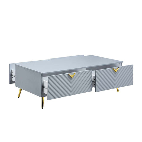 ACME Gaines Gray High Gloss Finish Coffee Table Model LV01135