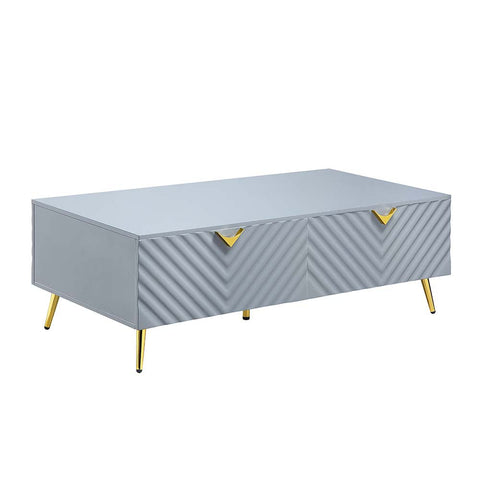 ACME Gaines Gray High Gloss Finish Coffee Table Model LV01135