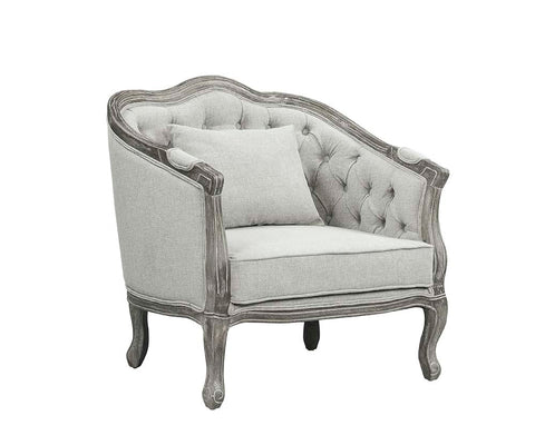 ACME Samael Gray Linen & Gray Oak Finish Chair Model LV01163