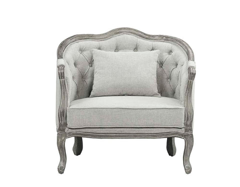 ACME Samael Gray Linen & Gray Oak Finish Chair Model LV01163