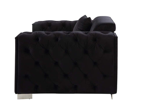 ACME Trislar Black Velvet Loveseat Model LV01398