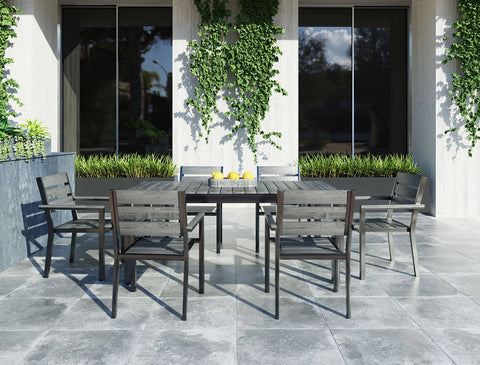 Divani Casa Marina Grey Outdoor Dining Table Set