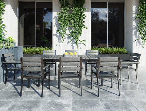 Divani Casa Marina Grey Outdoor Dining Table Set