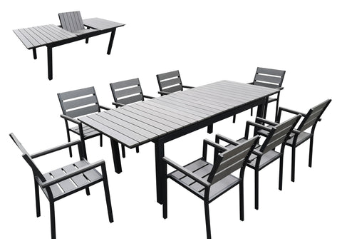 Divani Casa Marina Grey Outdoor Dining Table Set