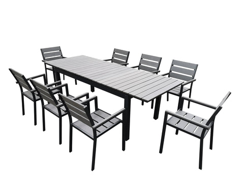 Divani Casa Marina Grey Outdoor Dining Table Set