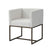 Modrest Marty Modern Off White & Copper Antique Brass Dining Chair