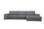 Divani Casa Forli Modern Grey Fabric Right Facing Sectional Sofa