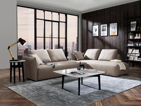 Divani Casa Polson Modern Light Grey Fabric Modular Sectional Sofa Bed