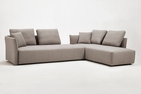 Divani Casa Polson Modern Light Grey Fabric Modular Sectional Sofa Bed