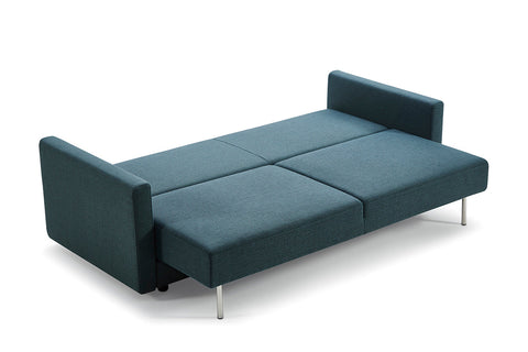 Divani Casa Fredonia Modern Blue Green Fabric Sofa Bed with Storage