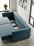 Divani Casa Fredonia Modern Blue Green Fabric Sofa Bed with Storage