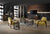 Modrest Bronson Modern Walnut & Black Round Tea Table