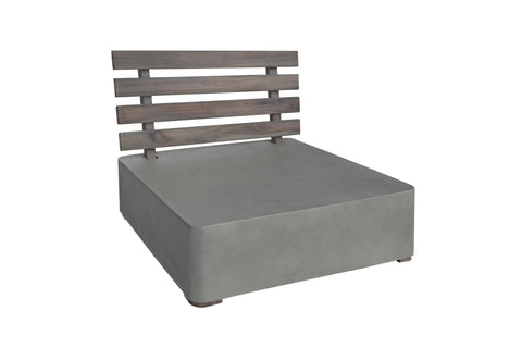 Divani Casa Garza Outdoor Concrete & Teak Modular Sofa