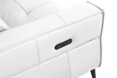 Divani Casa Nella Modern White Leather Armchair with Electric Recliner