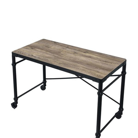 ACME Oklarth Rustic Oak & Black Finish Writing Desk Model OF00103