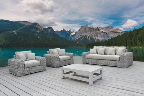 Divani Casa Portugal Outdoor Grey Wicker Sofa Set