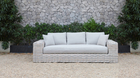 Divani Casa Portugal Outdoor Grey Wicker Sofa Set