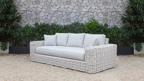 Divani Casa Portugal Outdoor Grey Wicker Sofa Set